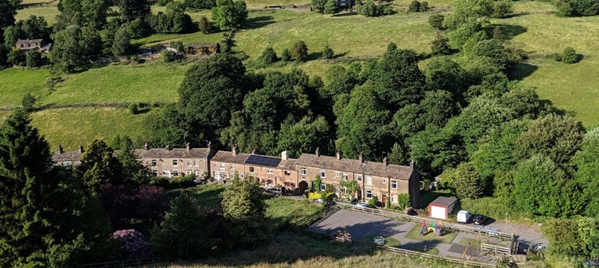Photo of a tiny row of houses in West Yorkshire.