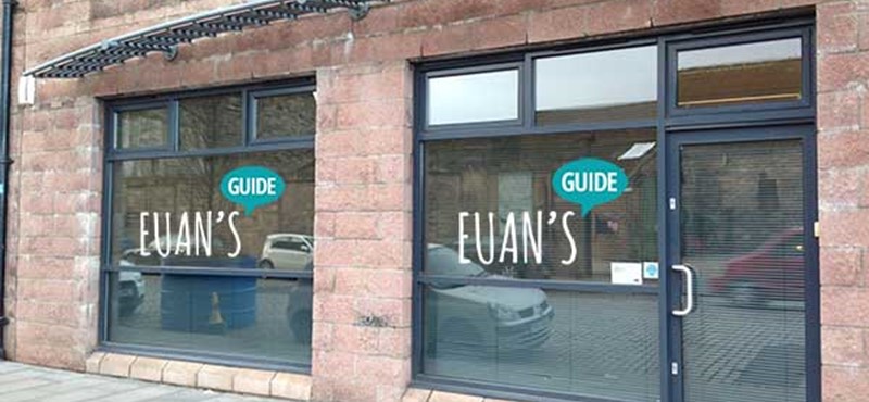 A photo the outside of Euan's Guide office.